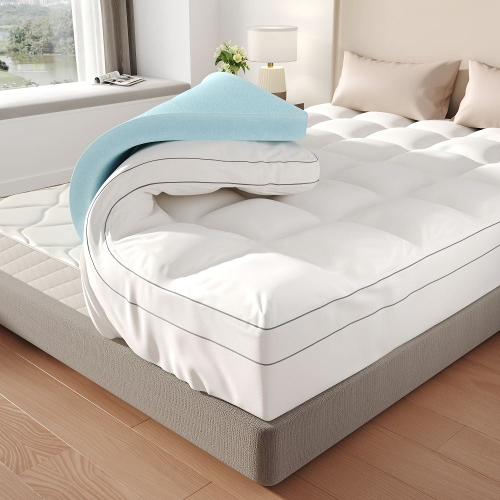 Direct Wicker 4 Inch White Memory Foam Mattress with Plush Pillow Top Queen