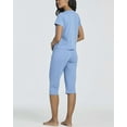 thumbnail image 4 of Real Essentials 2 Pack: Women's Cotton Pajamas Short Sleeve Tops and Capri Pants Pajama Sets with Pockets (Available In Plus), 4 of 6