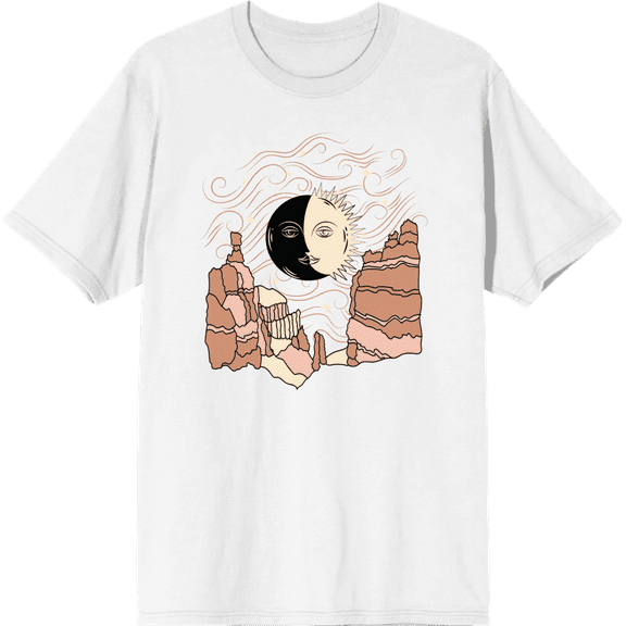 Celestial Tropics Canyon Adult White Crew Neck Short Sleeve Tee-XXL