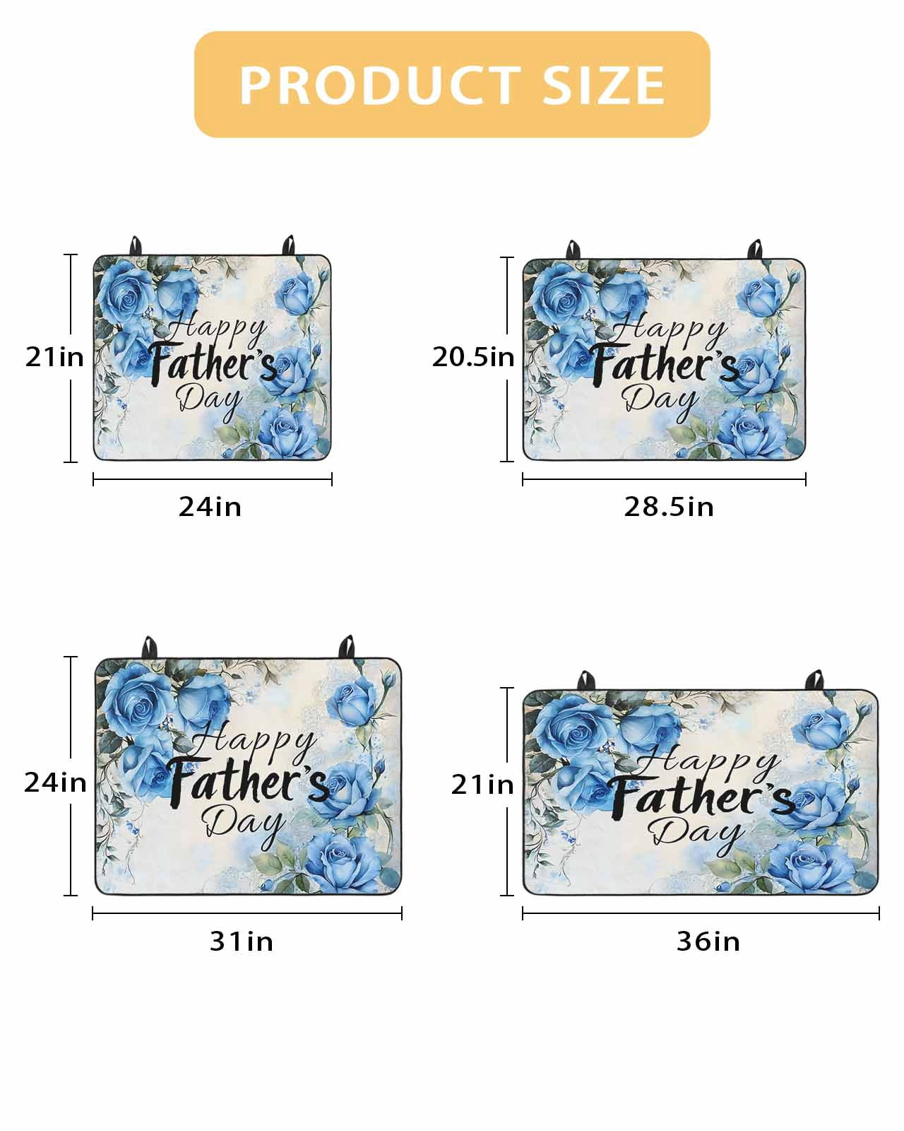 nqOlkjepod Large Induction Cooktop Protector Mat 24"x21", Happy Father's Day Stove Top Covers for Electric Stove, Blue Spring Garden Floral Decorative Stove Burner Cover Mats, Glass Top Stove Cover