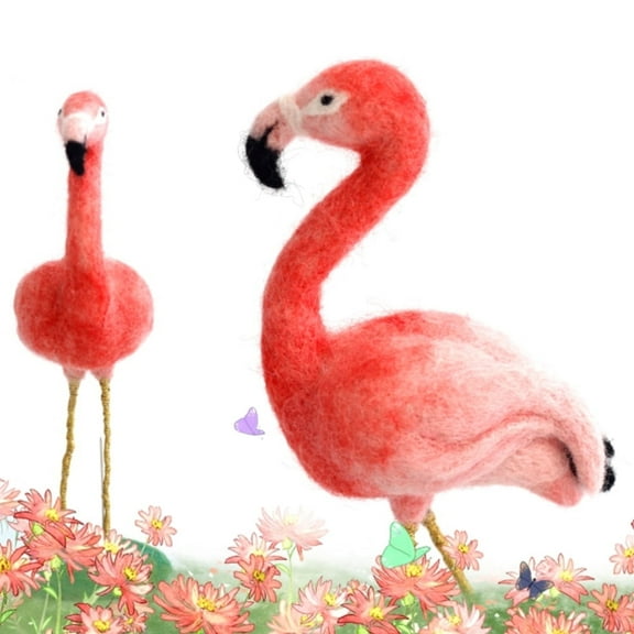 Feltsky Flamingo Needle Felting Kit for Beginners Gift for Mother's Day Birthday Felt Kit Craft