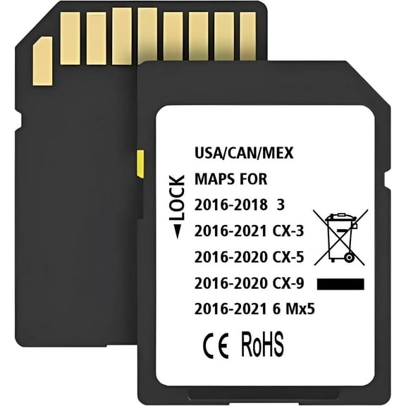 Latest Navigation SD Card, Compatible with MAZD (2016-21)-Cx3. (2016-20)-Cx5. (2016-20)-Cx9. (2016-22)-Mx5. (2016-18)-3. (2016-22)-6, Can/Mex/USA Maps