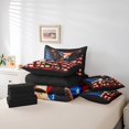 thumbnail image 4 of Erosebridal American Flag Bed in a Bag King size，Animal Hawk Bedding King Size,Wildlife Bedroom Decor,Reversible,7-Piece, 4 of 5