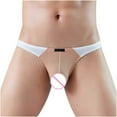 thumbnail image 4 of Ohufall Mens Underwear Men Casual Fashion Solid Sexy Underwear Mesh Striped Low Waist Briefs Clearance, 4 of 9