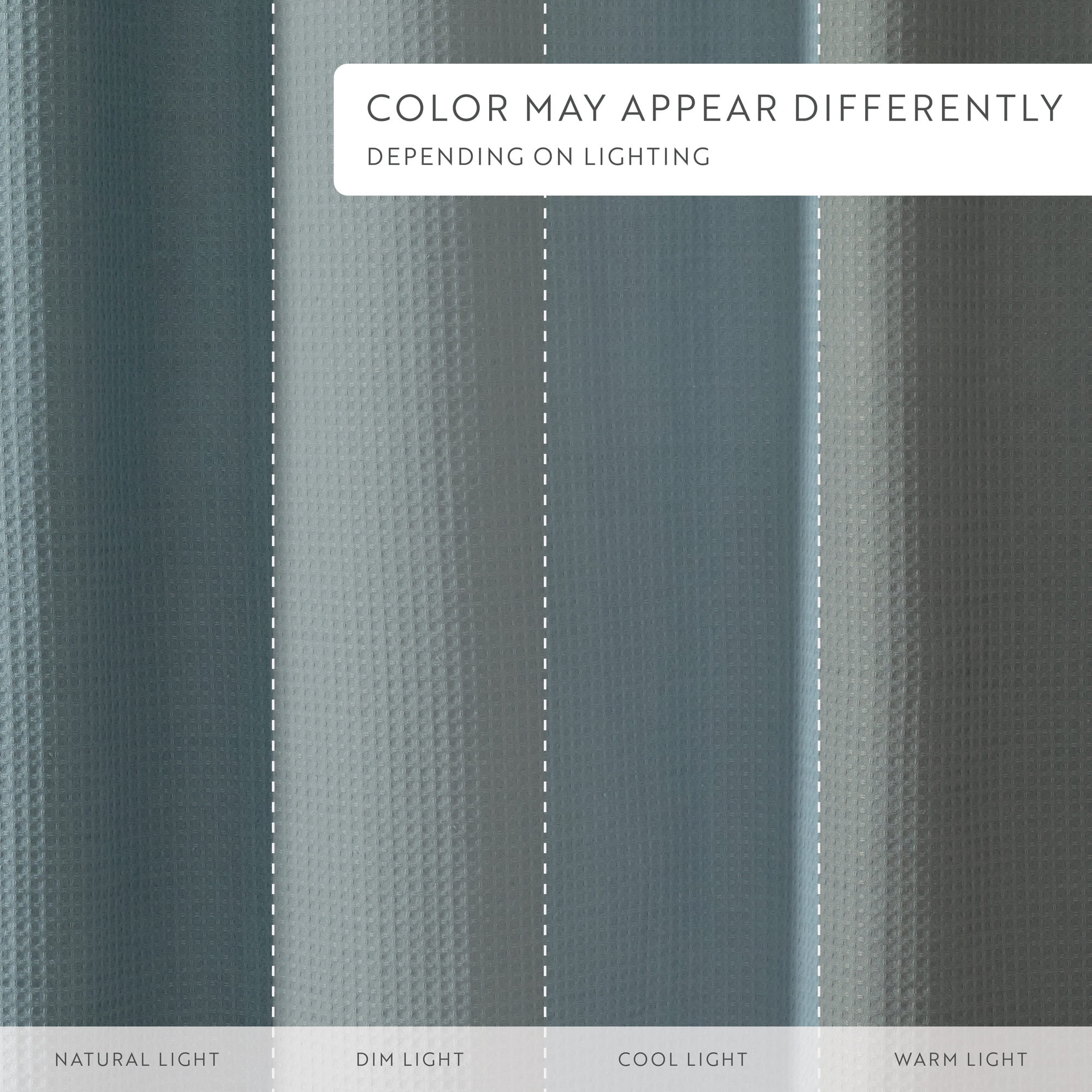 Cotton Blend Waffle Shower Curtain by Comfort Canopy, 72" x 72", Light Blue