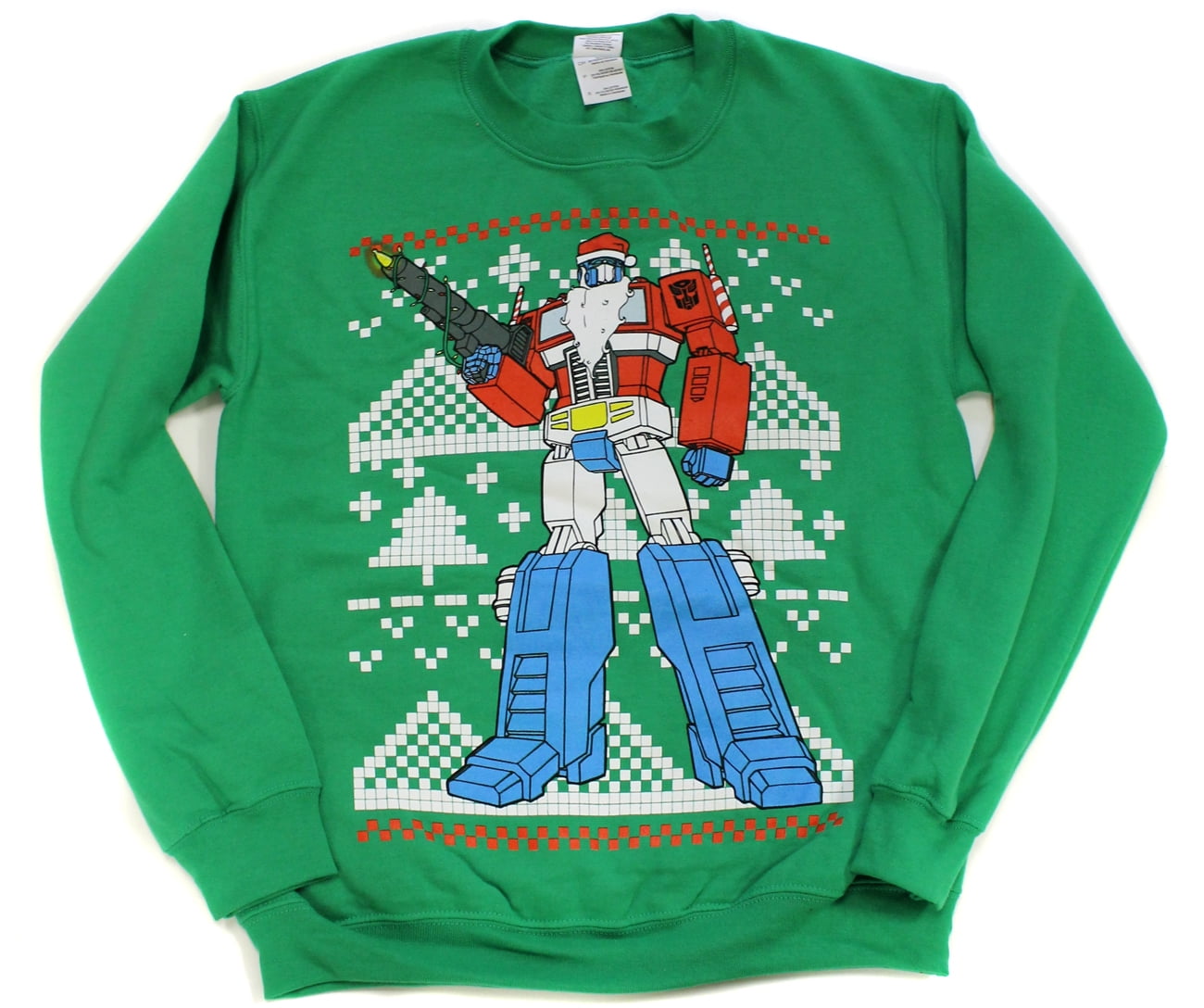 Transformers Optimus Prime Christmas Ugly Sweater Style Men's Crew Neck