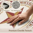 thumbnail image 6 of ODIKA 8'x10' Washable Area Rug Distressed Bands Farmhouse Border Lettering Primitive Vintage Folk Playful for Dining Room, Large Office, Lounge, Non-Slip Chair-Friendly Mat, 6 of 7