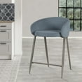 thumbnail image 6 of Hillsdale Furniture Cromwell Velvet Upholstered Metal Counter Height Stool, Blue, 6 of 8
