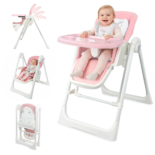 Trona Outlitt 3 en 1 convertible con asiento reclinable, color rosa