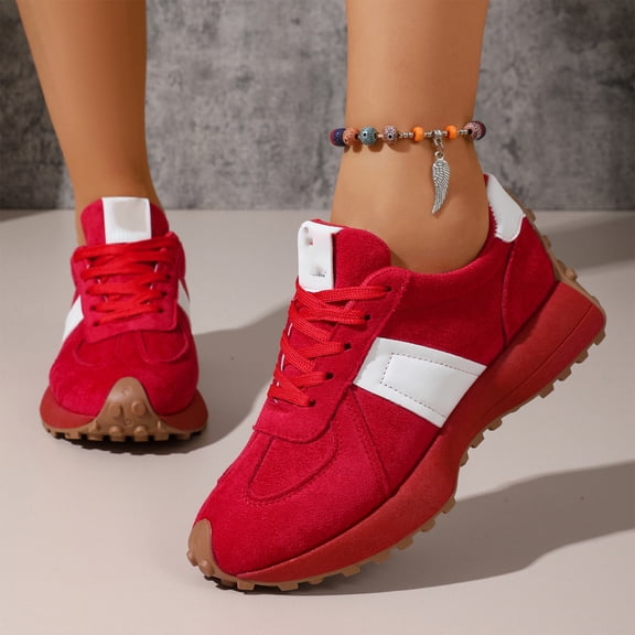 Willtoo Women's Platform Fashion Sneakers Retro Classic Trainers Casual Lace-up Stylish Tennis Running Walking Shoes