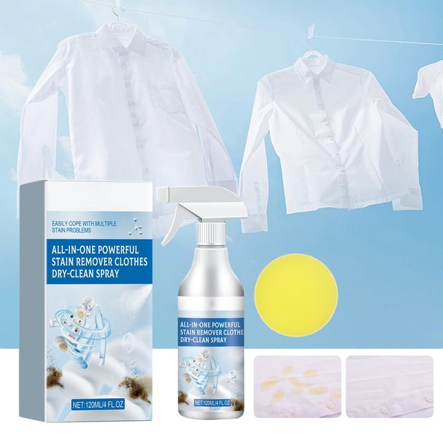 Rociador Quitamanchas de Ropa 120ml para Manchas de Aceite, Agua y Pigmento, Alternativa al Lavado en Seco, Seguro en Poliéster y Telas Delicadas
