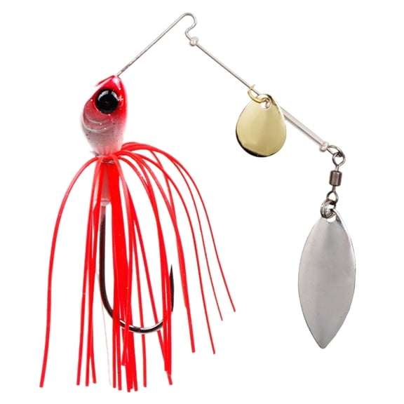 Weedless Spinnerbait Lure With Silicone Skirt Double Blade Spinner Bait For Bass Trout Pike Freshwater Saltwater Fishing Tackle(Pink1-17X9X1Cm)