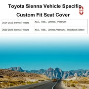 EKR Custom Fit Sienna Car Seat Covers for Toyota Sienna 2021 2022 2023 2024 2025 XLE,XSE,Limited,Platinum,Woodland Edition,7 Seat,Three Row,Full Set Leather(Burgundy)