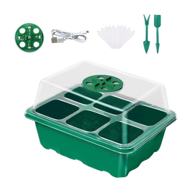 Bandeja de germinación de plantas de vivero para 6 celdas por agricultor. Verde