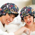 thumbnail image 6 of Shower Caps,Shiba Inu and Pioneer Flower Waterproof Shower Cap for Women 4 Pieces,Double Reusable Hair Cover for Shower PEVA Elastic Stretch Hem, 6 of 7