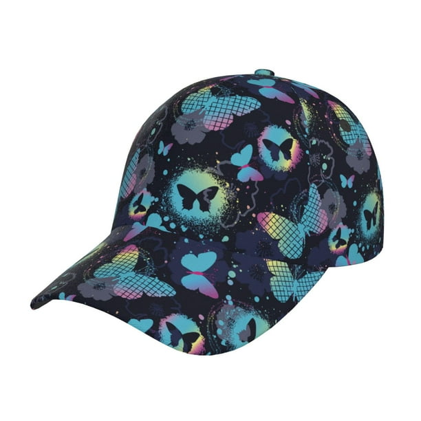 Fotbe Blue Butterfly Gorro Clásico de Béisbol, Gorra Ajustable con Broche Snapback, Gorro de Exterior de Algodón Suave