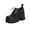 womens sweatshirts Black, variant on jsaierl Platform Boots for Women Shinny Waterproof Classic Lace-up Leather Shoes Ankle Boots