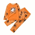 thumbnail image 6 of Family Halloween Pajama Set Long Sleeve Crew Neck, Soft Halloween Family Pajamas with Ghost Bicycle Print, Spooky Matching Halloween Pajamas Sleepwear, 6 of 7