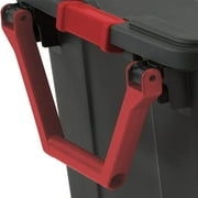 40 Gallon Wheeled Industrial Tote Plastic Storage Tote, Black, Set of 2
