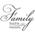 thumbnail image 1 of Family faith and friends Vinyl Decal Sticker Quote - Small - Dark Gray, 1 of 3