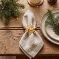 thumbnail image 4 of SLYNSHome Snowflake Metal Napkin Rings, Rhinestone Winter Table Napkin Holders, Gold And Silver Holiday Dinner Table Decor Accessories, 4 of 6