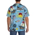 thumbnail image 3 of Lsque Pirate Marine Animals print Men's Cuban Collar Short Sleeve Shirt Summer Beachwear Casual Button Down Fashionable Vacation Leisure Shirt-X-Large, 3 of 7