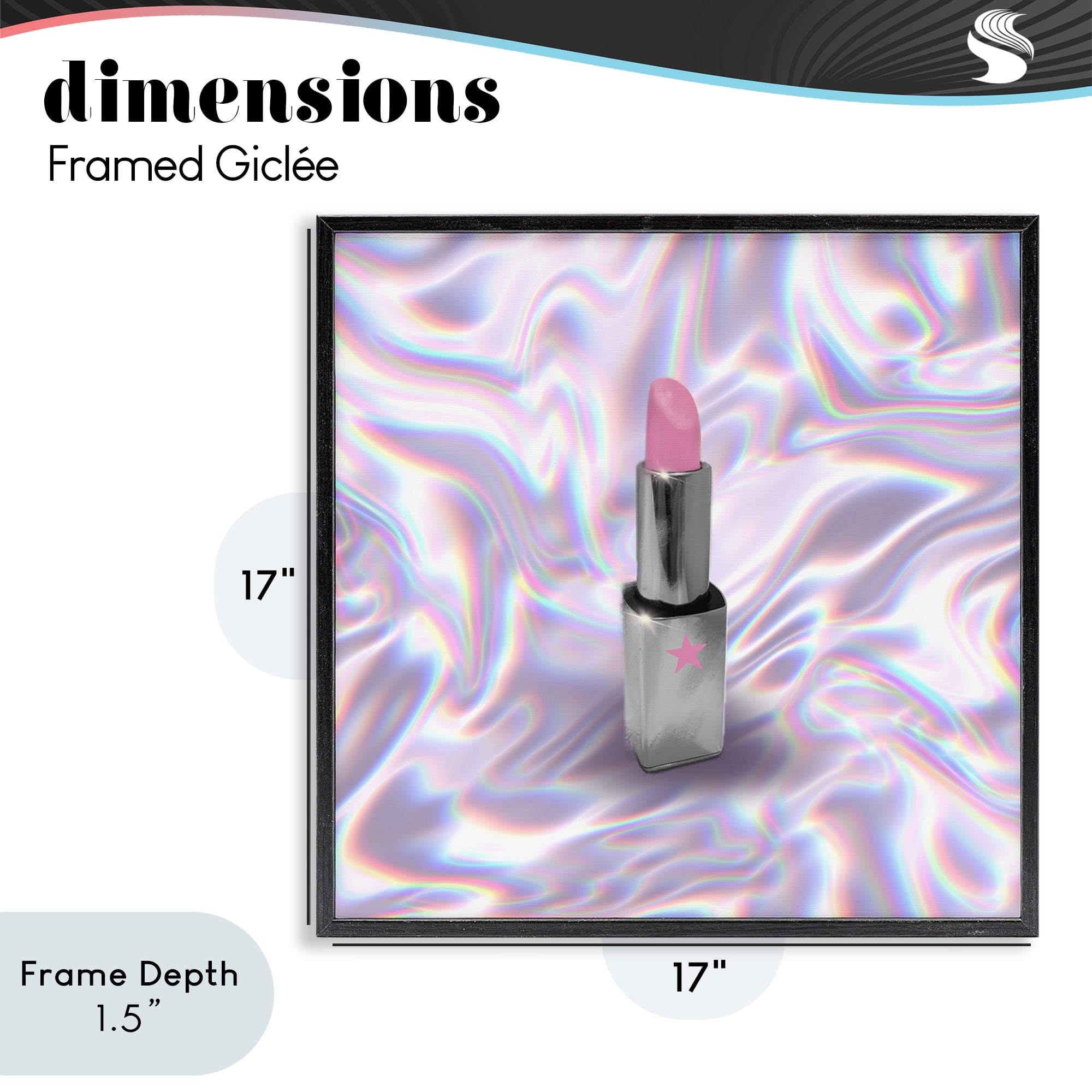 Stupell Industries Iridescent Icon Lipstick Black Framed Giclee Art, design by Matthew Piotrowicz