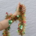 thumbnail image 7 of Multicolor Christmas Garland with Red Berries and Holly Leaves – 196 Inch Holiday Tinsel Ribbon with Xmas Pentacle Accents for Tree Mantel Staircase Window Decor, 7 of 7