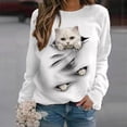 thumbnail image 1 of ICHUANYI Clearance Women Shirts Graphic Printed Long Sleeve Crewneck Sweatshirt Pullover Comfy Tops(White, M) ICHUANYI WER2023081403931, 1 of 4