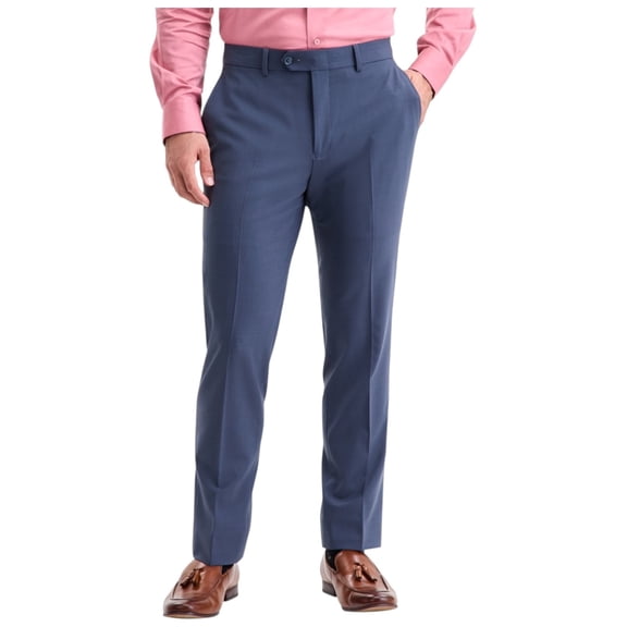 Bar Iii Mens Slim fit Dress Pants 31 / 30 Navy Blue Solid Stretch Wool