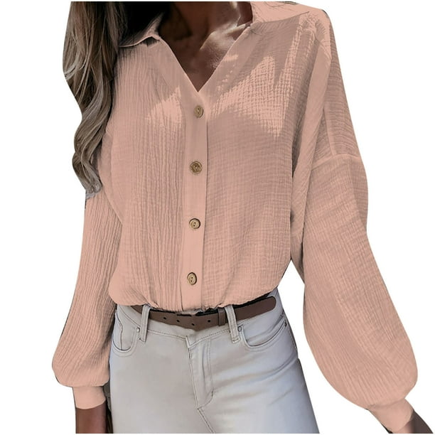 Cárdigan de manga larga con cuello en V para mujer, informal, liso, con botones, camisetas Fridja BV0+4163