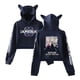 thumbnail image 1 of Pop cazadora para niña Demo-n Hunters Women's Fashion Hooded Sweatshirt Cat Ear Pullover Casual Streetwear Soft Comfortable Long Sleeve Tops for Daily Wear Spring Fall Winter （Navy）, 1 of 2