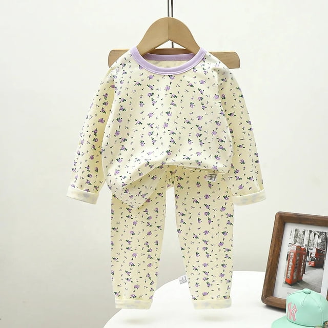 Pijamas para niños, ropa de dormir de Navidad para niños y niñas, conjunto de algodón, ropa de dormir de otoño e invierno, ropa de hogar para niños, conjunto de pijamas de dos piezas