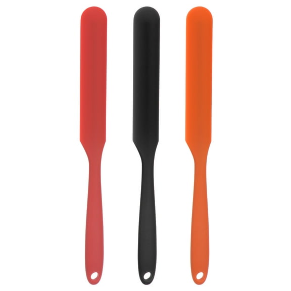 REGALWOVEN Silicone Spatula Scraper Reusable Non-Stick Spatulas for Epoxy Resin Black/ Red/ Orange