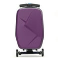 thumbnail image 2 of Advwin Scooter Luggage for Kids & Adults, Hardside Ride on Suitcase for Kids Ages 4-15 Multifunctional Lightweight Foldable Carry on Luggage with Wheels Ride on for Children Teenagers, Purple, 2 of 10
