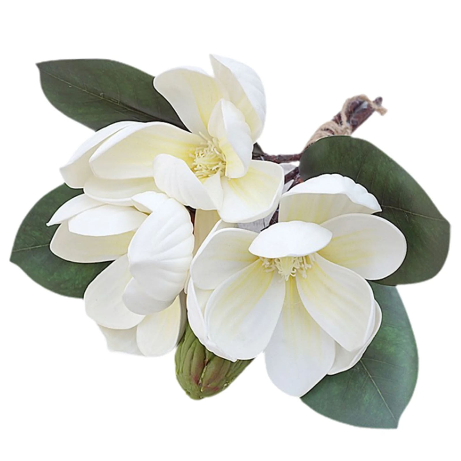 3 Stems Real Touch Creamy White Magnolia Flowers,Artificial Realistic Magnolia for Home Decor,Faux Magnolia Flowers,White Silk Artificial Magnolia Flowers Decoration Bouquet for Wedding Home,1PC,9.8"