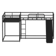 thumbnail image 5 of L-Shaped Heavy-Duty 4-Bunk Bed with Slide & Short Ladder, Full-Length Guardrails - Space-Saving Design for Apartments, Bedrooms & Guest Rooms, Black, 5 of 9