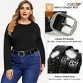 thumbnail image 3 of SUOSDEY Hollow Flower Leather Belt for Women Black Belt for Jeans Dresses Pants with Gift Box, 3 of 7
