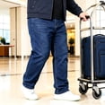 thumbnail image 5 of DENTOYOU Men's Jeans Comfort Flex Waist Relaxed Fit Denim Big & Tall Straight Jeans Blue 52, 5 of 6