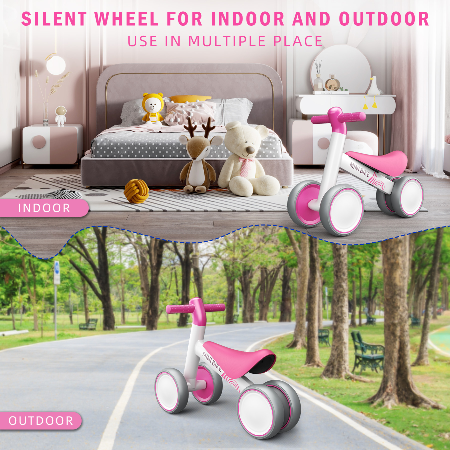 Korimefa Baby Balance Bike, White photo 8