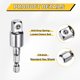 thumbnail image 4 of Uxcell 3Pcs Adaptador de Socket de Impacto 3/8" Drive 1/4" Vástago Hexagonal 360 Grados Rotatable Acero CR-V Adaptador de Socket Giratorio Extensión de Bit de Controlador, Plata, 4 of 7