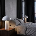 thumbnail image 3 of Modern Table Lamp with Dome Shade for Home Decor - Decorative Display for Bedroom and Living Room Accent - Contemporary Nightstand Bedside Lamps, for Table Desk Styling - 22", White, 3 of 7
