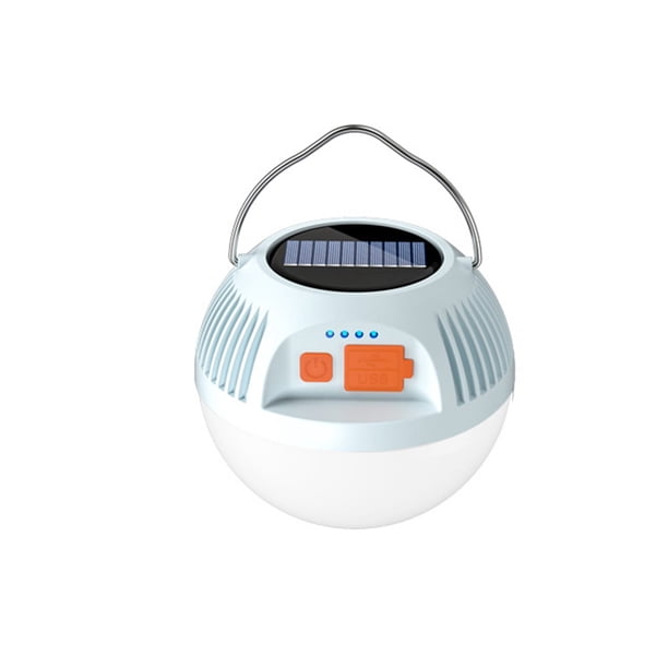 Kearding Gancho de luz USB Bombilla impermeable 3 modos de iluminación Linterna recargable Emergencia Senderismo Tienda Navidad Regalos de Iluminación y accesorios Azul