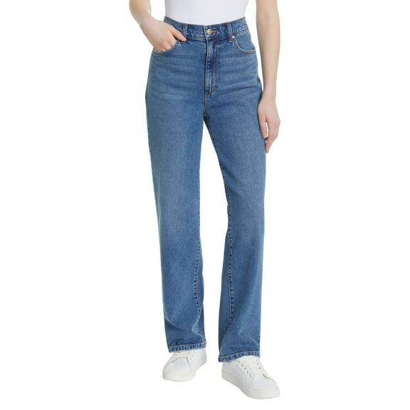 Gloria Vanderbilt Women’s Straight Leg Relaxed Fit Cotton Stretch Jean (Dark Blue, 4)