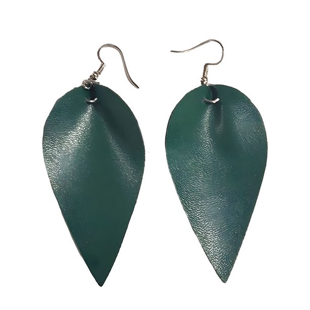 Guardurnaity Pendientes de cuero hechos a mano para niña, gancho en forma de lágrima de hoja bohemia, colgante, joyería para mujer Ropa, zapatos y accesorios Miscelánea negro verde
