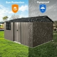 thumbnail image 5 of Metal garden sheds 12ftx10ft outdoor storage sheds white+black with window with sliding door, 5 of 6