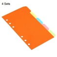 thumbnail image 3 of Unique Bargains 6.8x4.1' Binder Index Dividers, 4 Set 5 Tabs Cardboard Insertable Page for 6 Rings Binder, MultiColor, 3 of 6