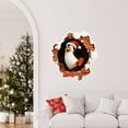 thumbnail image 5 of Christmas 3D Wall Stickers, Cartoon Cute Snowman Penguin Santa Breaking Through Wall Design, Removable Window Clings, Holiday Party Home Decorations -1Pcs, 5 of 5