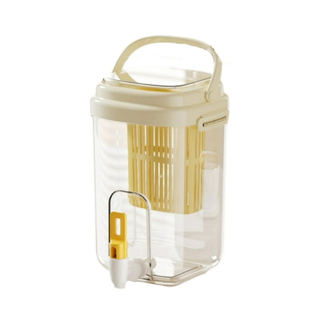 Refrigerator Cold Water Kettle W/Faucet Fruit Bucket Dispenser Beverage Pitcher