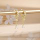 thumbnail image 3 of Pendientes ALEXCRAFT chapados en oro de 14K con circonitas cúbicas, colgantes, 3 of 9